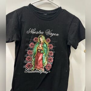 nuestra virgen guadalupe black tshirt size small